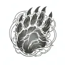 bear paw print surrounded tattoo design idea
