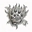 bear paw print surrounded tattoo design idea