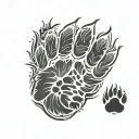 bear paw print surrounded tattoo design idea