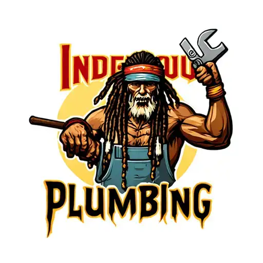 "Indigenous Plumbing " dreadlock Native American plumber holding a wrench tattoo design idea