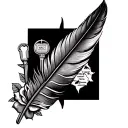 a duck phesant feather, a map of the CA/NV sierras, gm truck and jeep keys, a compass and a rose tattoo design idea