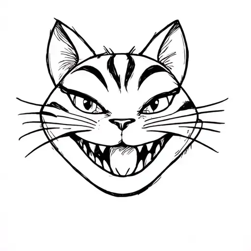 The smile of a smart Cheshire cat tattoo design idea