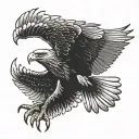 wedge tailed eagle flying tattoo design idea