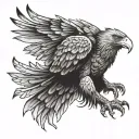 wedge tailed eagle flying tattoo design idea