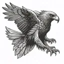 wedge tailed eagle flying tattoo design idea