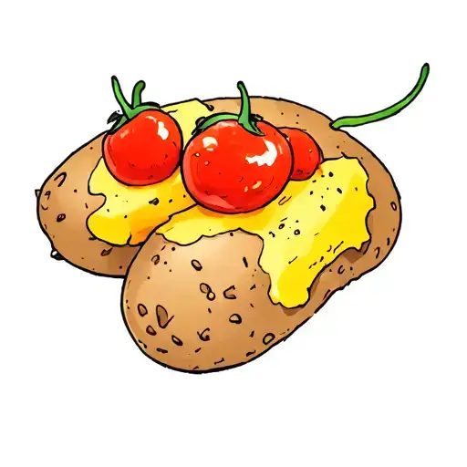 tasty looking potato tattoo design idea