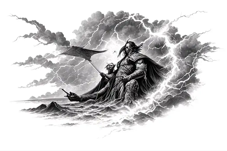 thunder storm gustave dore dan seagrave tattoo design idea