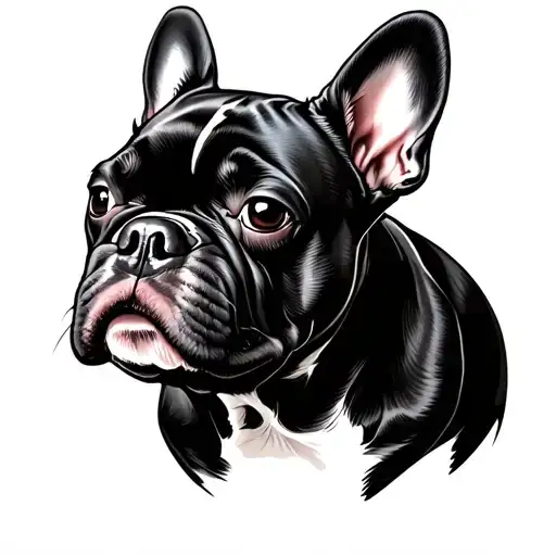 frenchie ears with adonis tattoo design idea