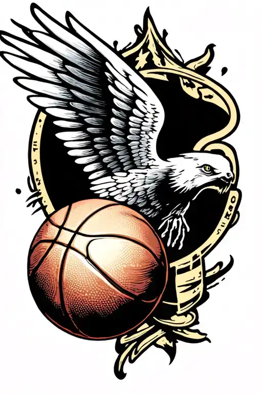 basketball with wings tattoo design idea