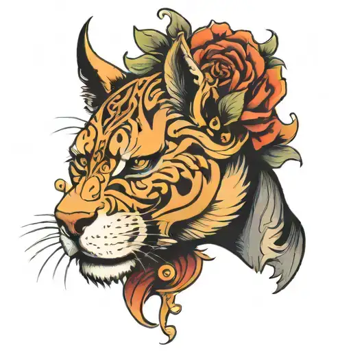 pferde kopf frontal view of the paw tattoo design idea