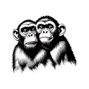 simplified version of the 3 wise monkey, minimalistic tattoo design idea