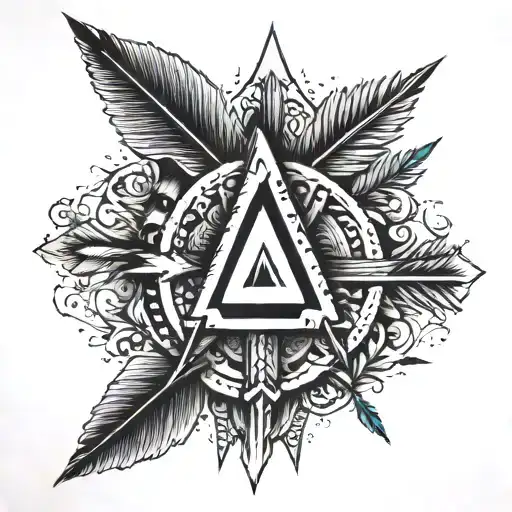 arrow with thumb prints in the middle  tattoo design idea