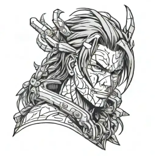 Makima from chainsaw man tattoo design idea