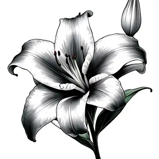 Stargazer Lily flower tattoo design idea