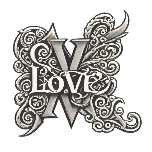 ambigram love/hate tattoo design idea