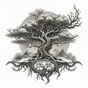 yggdrasil winter tattoo design idea