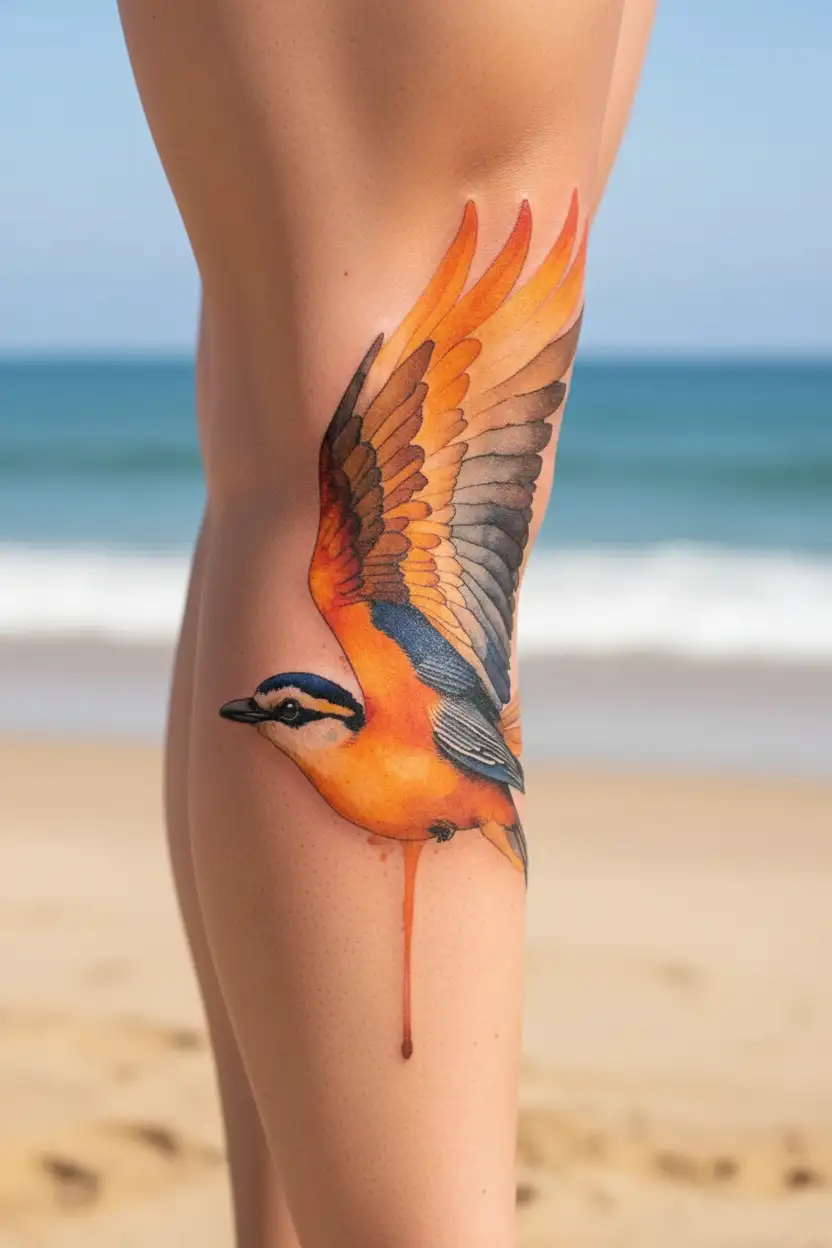kookaburra wings spread tattoo design idea