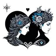 Lada goddess of love and beauty with Veles god of wisdom and magic from Polish Slavic mythology  tattoo design idea