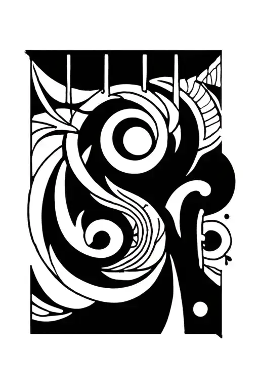 something with filled lines,  tattoo design idea