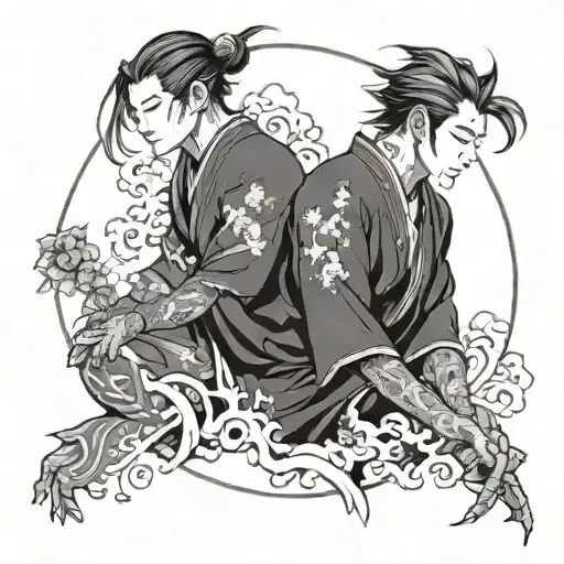 Gemini man/woman tattoo design idea