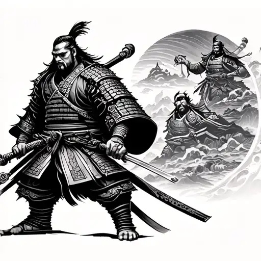 Samurai warrior tattoo design idea