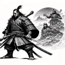 Samurai warrior tattoo design idea