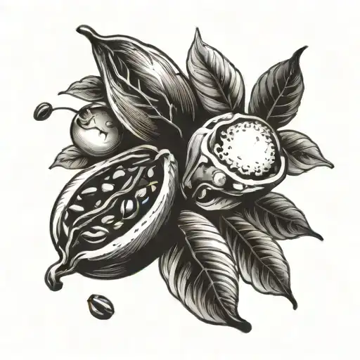 day and night, coffee beans tattoo design idea