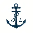 anchor with hidden initials j l tattoo design idea