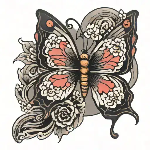 japanese butterfly tattoo design idea