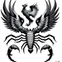 wolf +phoenix+scorpion tattoo design idea