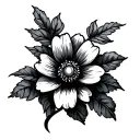 flower belly button tattoo design idea