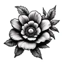 flower belly button tattoo design idea