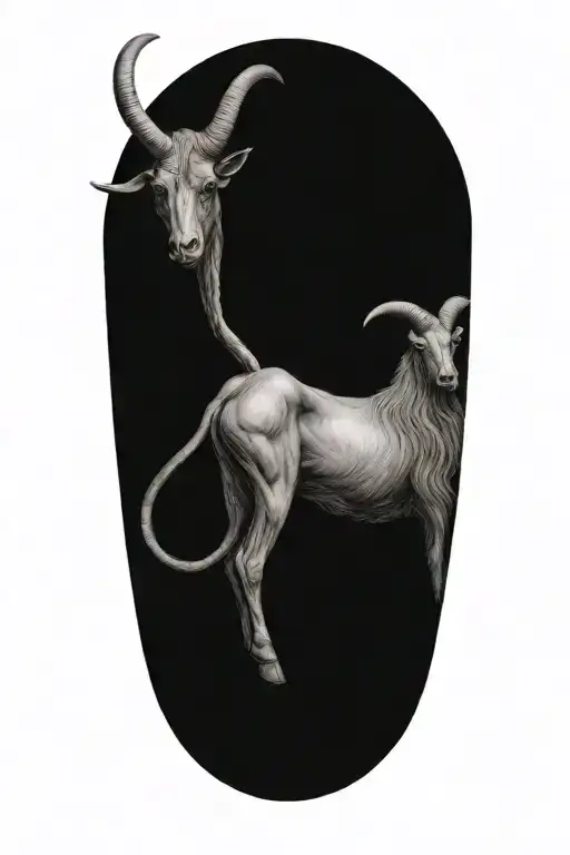 baphomet wears a shirt standing tattoo design idea