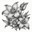 Lily And Tulip tattoo design idea