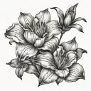 Lily And Tulip tattoo design idea
