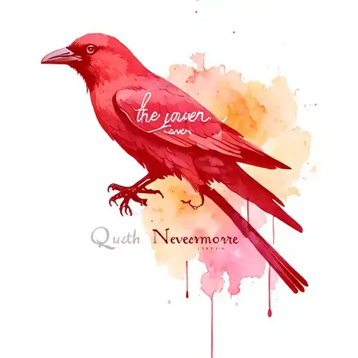 quoth the raven nevermore script with a raven tattoo design idea