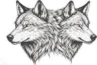 one angry wolf second sad tattoo design idea