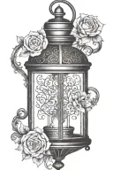 ornate vintage lantern tattoo design idea