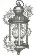 ornate vintage lantern tattoo design idea