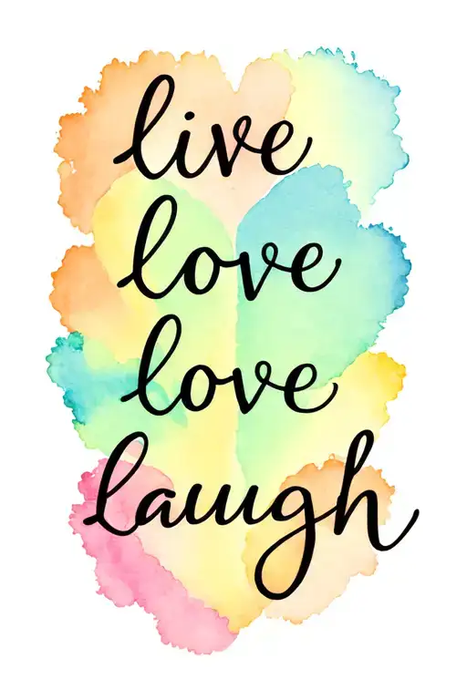 family , color, live love laugh tattoo design idea
