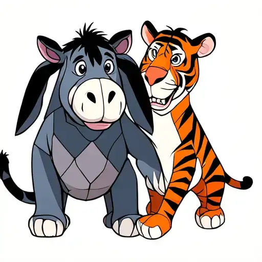 eeyore and tigger tattoo design idea