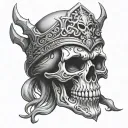 jinx arcane mask skull tattoo design idea