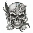 jinx arcane mask skull tattoo design idea