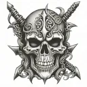 jinx arcane mask skull tattoo design idea
