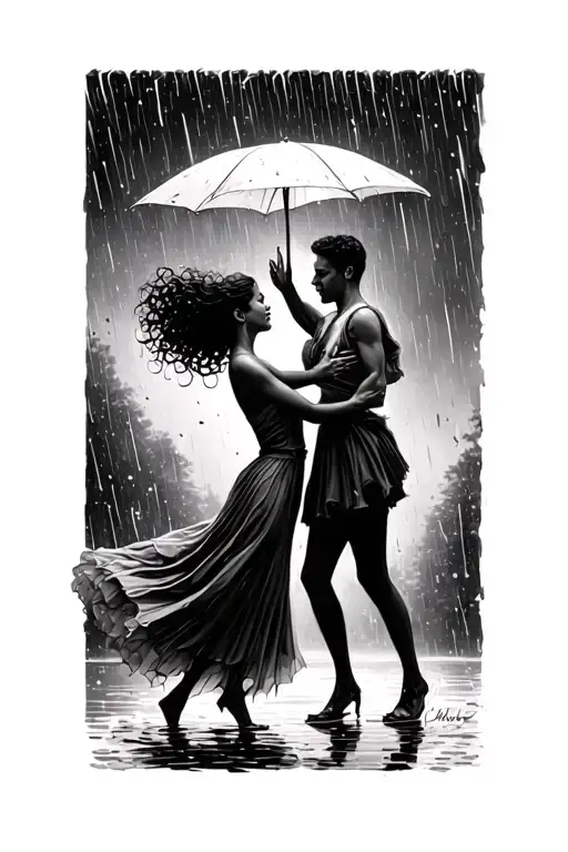 Dancing In The Rain tattoo design idea