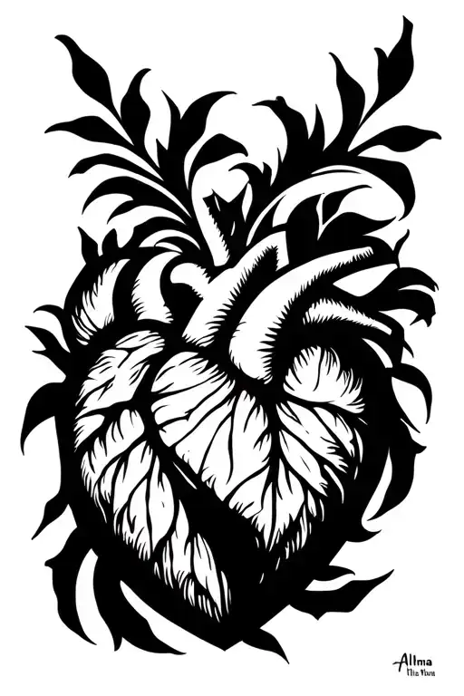 "This Alma Yam" Heart Shape tattoo design idea