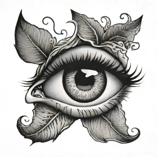 eye with eyebrow tattoo design idea