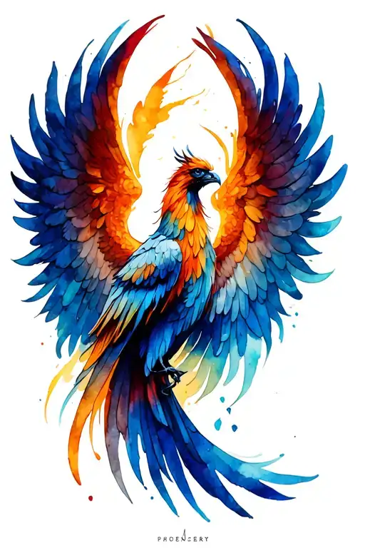 phoenix angel wing tattoo design idea
