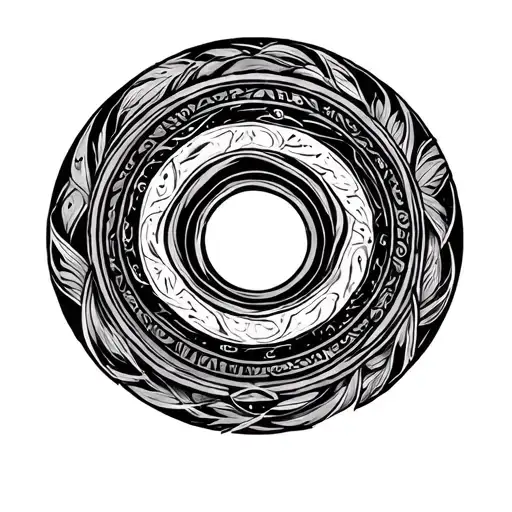 Concentric Runed Magic circles with open center tattoo design idea