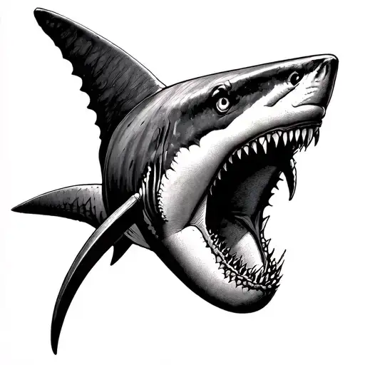 hammer head shark tattoo design idea